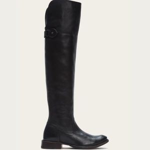 Frye Shirley OTK black leather boots